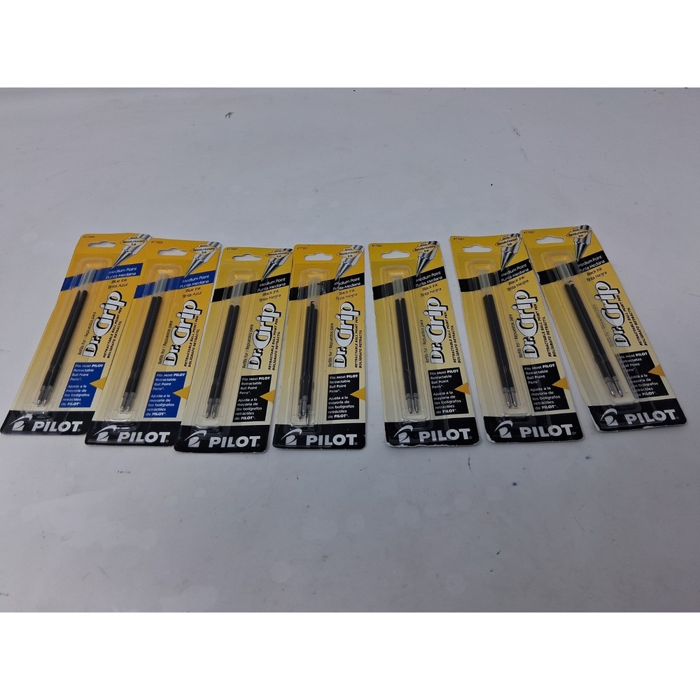 7 PK - Dr Grip 77227&8 MEDIUM Point Retractable Ball Point Pen Ink Refills.  Z